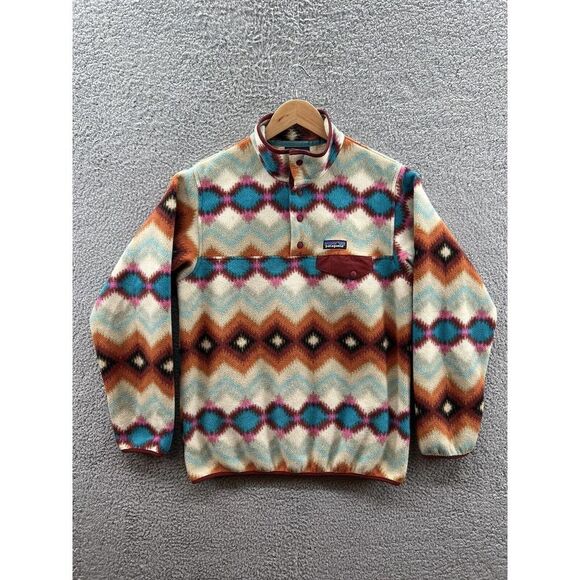 Patagonia Sweaters - Patagonia Synchilla Snap T Timber Twist Cinder Red Fleece Pullover Women’s Sz. M